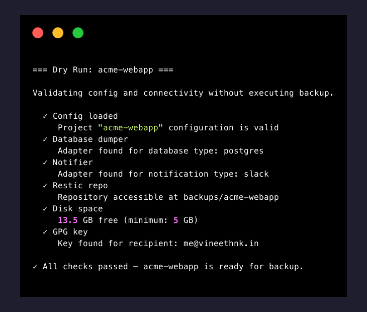 backupctl run --dry-run