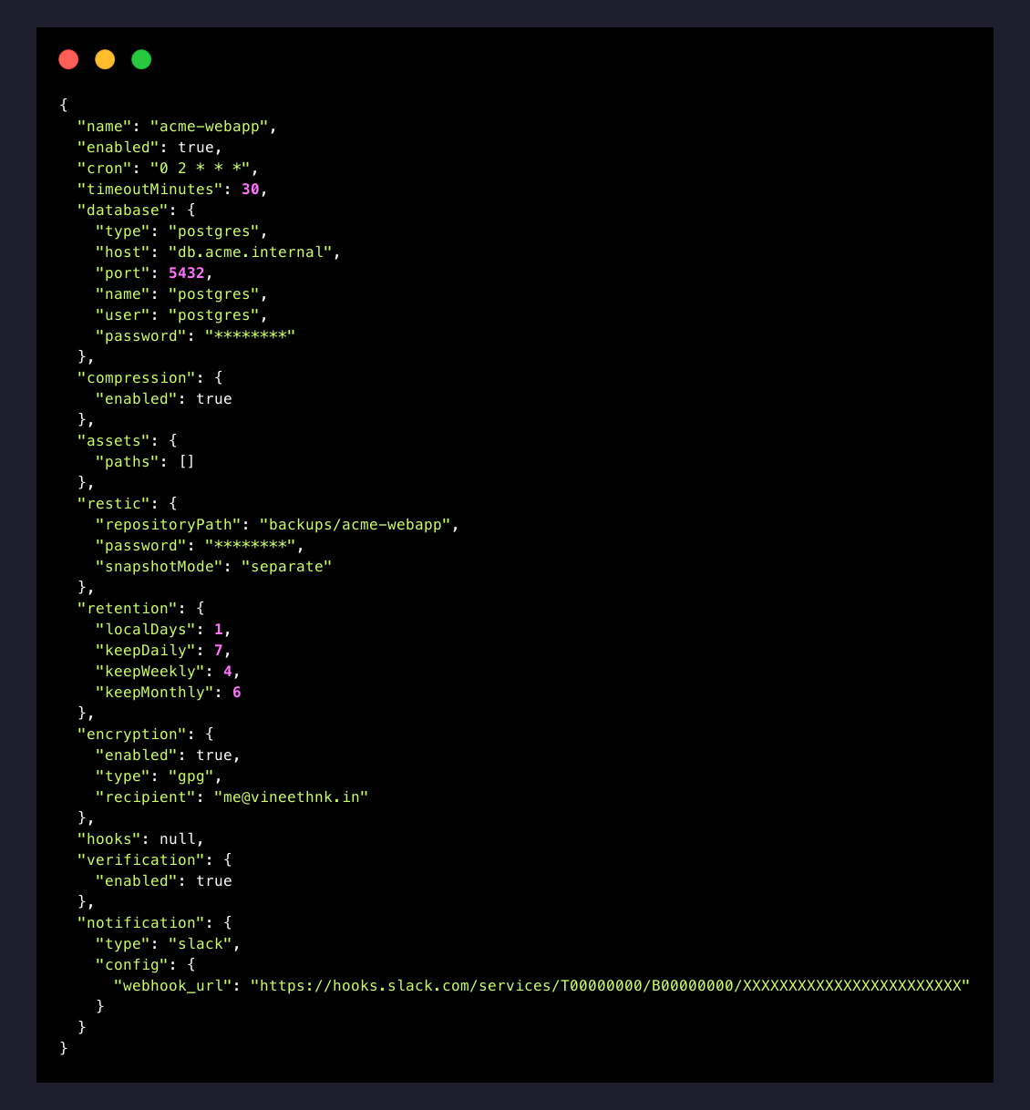 backupctl config show