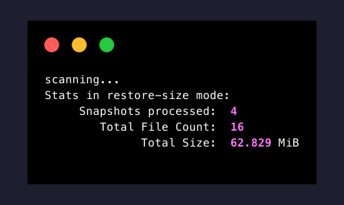 backupctl restic stats