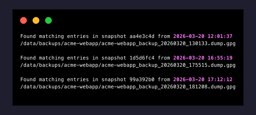 backupctl restic find